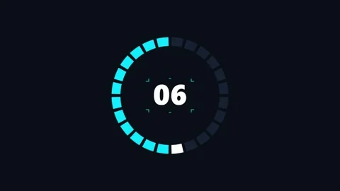 Digital Countdown Timer Interface Animation Vídeos de archivo 347004842
