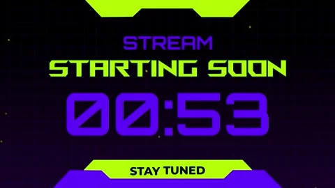 Digital Countdown Timer for Live Stream Starting Soon Stock Footage 337218422