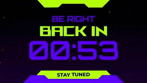 Digital Countdown Timer for Live Stream Break Video stock 337218423