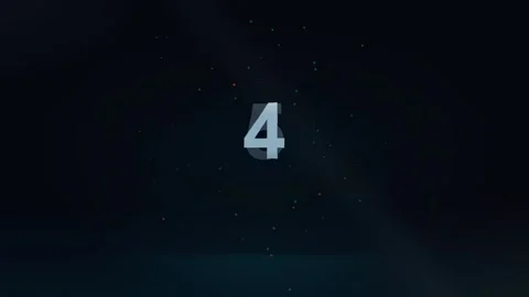 Digital Countdown Timer from Nine to Zero on Dark Futuristic Background with Stock-Footage 340023083