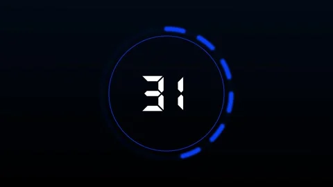 Digital countdown timer with number 48 on dark background. Modern digital c.. Stock Footage 338348621