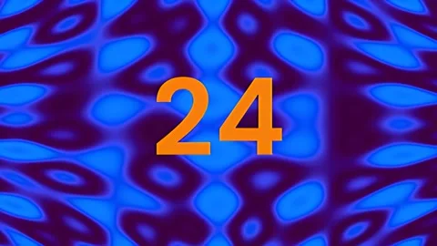 Digital Countdown Timer with Numbers 30 to 0, Abstract Blue Background 動画素材 341400325