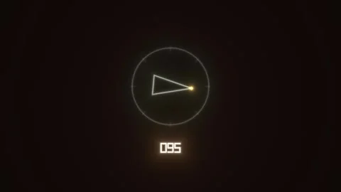 Digital countdown timer with play symbol and glowing effect Video stock 338329843