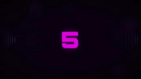Digital Countdown Timer with Purple Glowing Numbers and Particle Effects on Stock Footage 340022846
