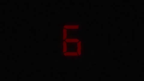 Digital countdown timer with red glowing numbers from ten to one featuring .. Stock Footage 345547901