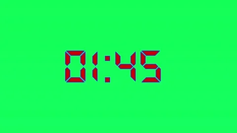 Digital countdown timer with red led numbers on green screen background, fo.. Video stock 334701087