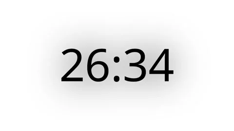 Digital countdown timer showing minutes and seconds on a clean white background Stock Footage 338003768
