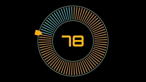Digital countdown timer showing progress loading percentage 스톡 일러스트