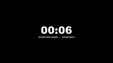 Digital countdown timer starting soon text on black background. 4K Vídeos de archivo 340883050