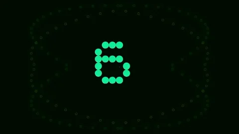 Digital Countdown Timer from Ten, Green Led Display on Black Background 库存影片 341679659
