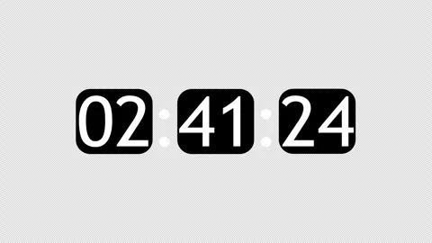 Digital Countdown Timer for Three Minutes or Three Hours Video stock 343373272