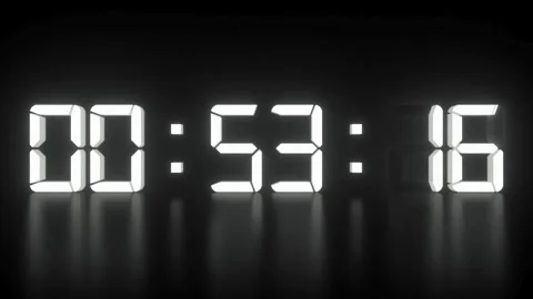 Digital countdown timer turning red for the final seconds Stock Footage 333836301