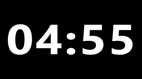 Digital countdown timer with white font. Vidéo 332140341