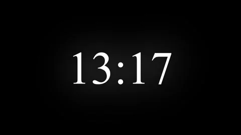 Digital countdown timer with white numbers on black background for events Video stock 335691147