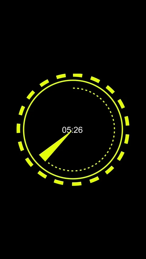 Digital Countdown Timer with Yellow Graphics and a Black Background clock Stock Footage 337459345