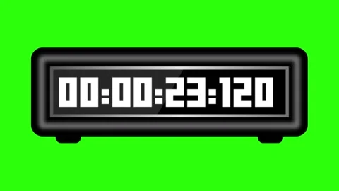 Digital Countdown Watch Timer on Green Background Stock Footage 285657941