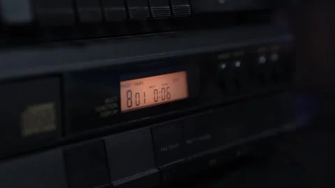 Digital Counter of CD Player, Playing 8th Song on Compact Disc Album Stock Footage 325785639