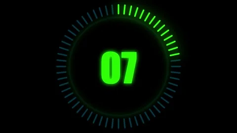 Digital counter projects glowing neon green number sequence within circular.. Stock Footage 330421776