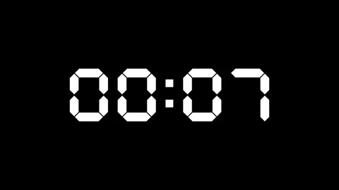 Digital countup clock timer in zero second to 1 minute Stock Footage 311582524