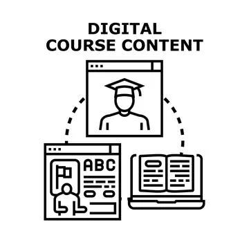 Digital course content for online education and e learning platforms イラスト素材