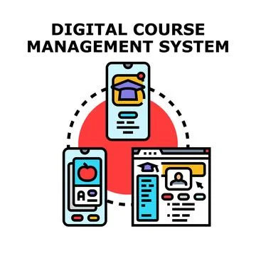 Digital course management system for online education Stock Illustration