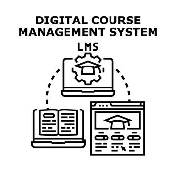 Digital course management system for online learning Stock Illustration
