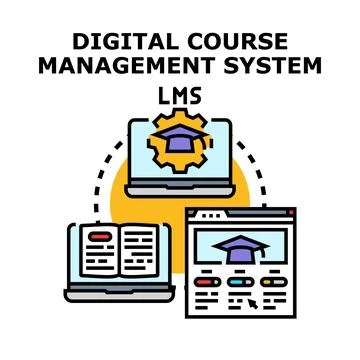 Digital course management system for online learning Stock Illustration