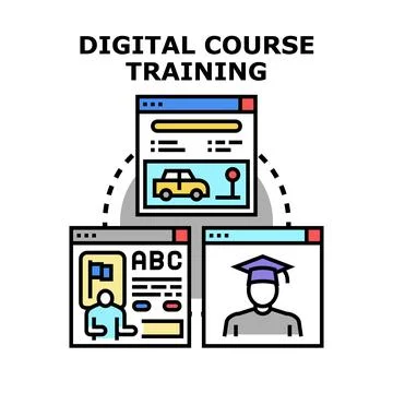 Digital course online training education learning concept Stockillustratie