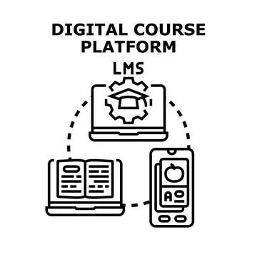Digital course platform and learning management system Stock Illustration