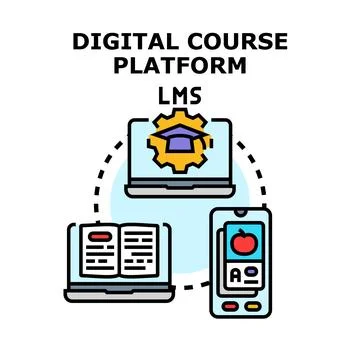 Digital course platform and learning management system Stock Illustration