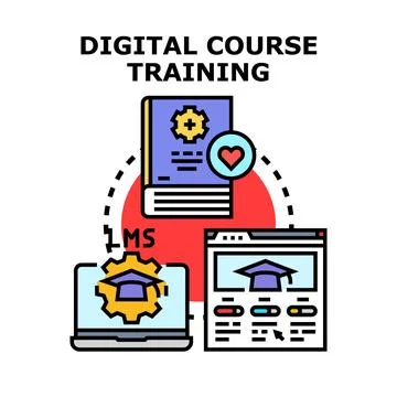 Digital course training online education development concept Stock Illustration