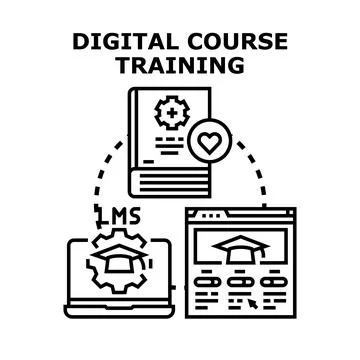 Digital course training online education development concept イラスト素材