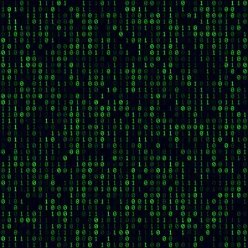 Digital cover. Green filled binary background. Medium sized seamless patter.. Stock Illustration