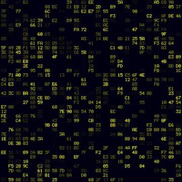 Digital cover. Yellow sparse hexademical pairs background. Medium sized sea.. Illustrazione stock