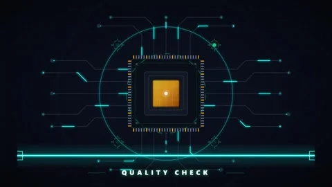 Digital cpu check hud interface with scanning laser and circuitry data over.. 動画素材 344852054