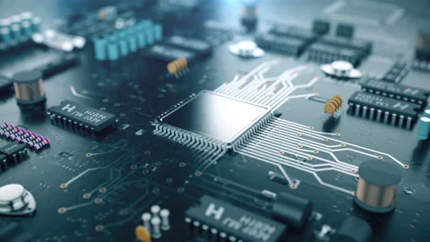 Digital CPU Circuit motherboard Loop Stock Footage 211805273