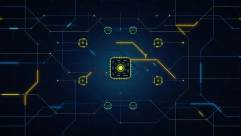 Digital cpu processor network connection abstract technology background ani.. Stock Footage 337559721