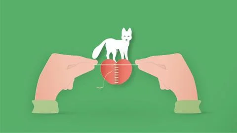 Digital craft design in concept of "Save animal wildlife". Manipulation art i Stock Illustration