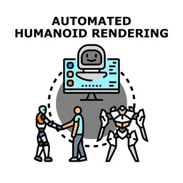 Digital creating automaton models using advanced technology Stock Illustration