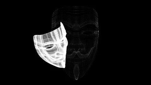 Digital creation of the Anonymous mask Stock Footage 84674499