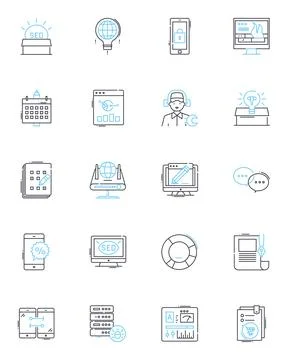 Digital creation linear icons set. Design, Graphical, Animation, Illustration イラスト素材