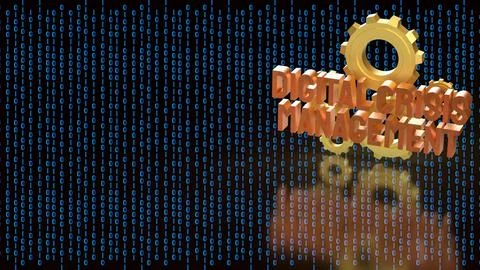 Digital Crisis Management Cybersecurity Strategy with Data Background 3d re.. Stock Illustration