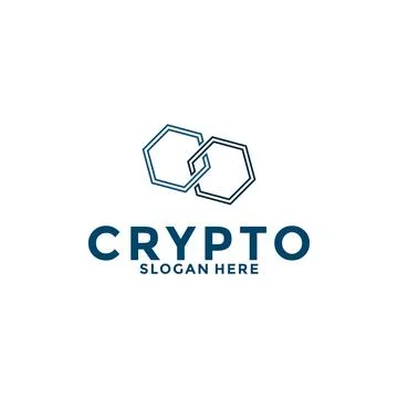 Digital Crypto currency logo with Blockchain technology. Financial technolo.. Stock Illustration