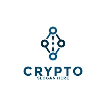 Digital Crypto currency logo with Blockchain technology. Financial technolo.. Stock Illustration