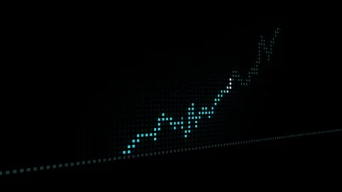 Digital cryptocurrency graph in blue and white rising on black background Video stock 307858260