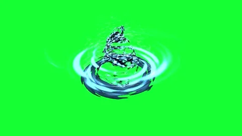 Digital Crystal Tornado on Green Screen Liquid Crystal Swirl Green Screen Stock Footage 264633161