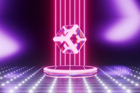 Digital cube of analysis of artificial intelligence technologies Illustrazione stock