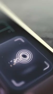 Digital cube approaches concentric target rings on a portrait control Stock Photos
