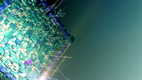 Digital Cube  Copy Space Stock Footage 157347888