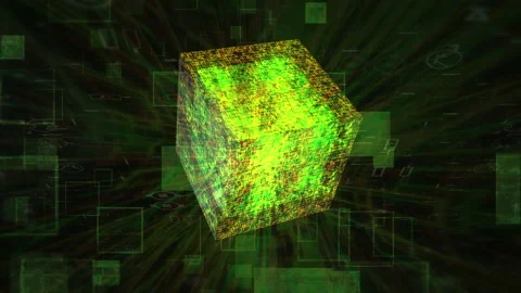 Digital Cube Stock Footage 154243875